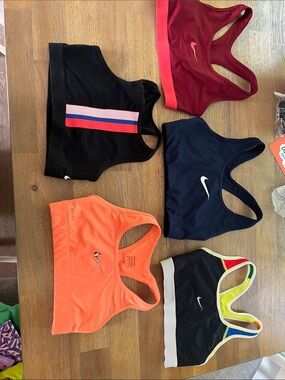 Nike Women's Sports Bra Set - Black, Navy & Orange size XS